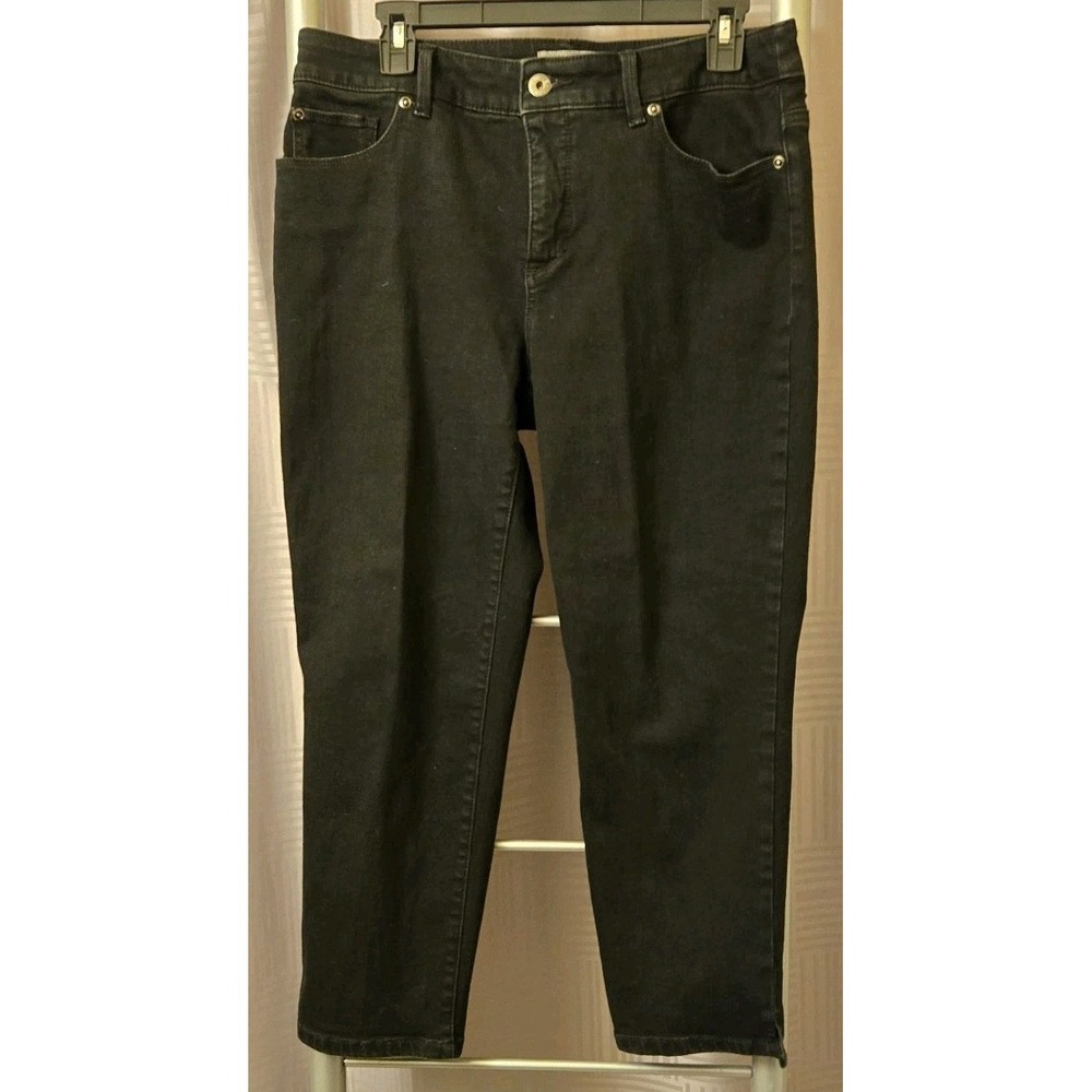 Chicos So Slimming Girlfriend Crop Ankle Pants Black Size 1 US 8 Regular 32x23.5